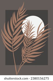Wall art decorative poster. Palm leaf printable wall art, Neutral Botanical Wall Art, Palm Tree Print, Abstract Leaf Minimalist Print, Boho Dorm Decor