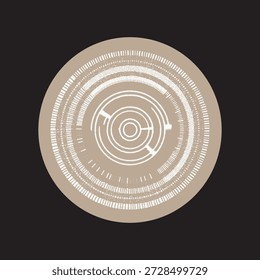 wall art decorative round art hand drawn modern geometric pattern design , plate, rug, bag, hat vector on black  background. top view