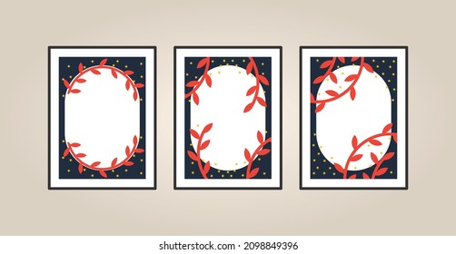 Wall art design. Canvas painting for the rooms. Tropical leaves background. Summer poster element for interior design of office, dinning, and bed room . 