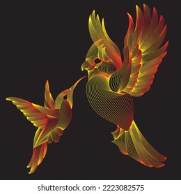 wall art design illustration bird