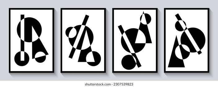 wall art. Geometrical shape in black and white style