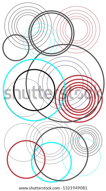 Wall Art Many Rounds Black Red The Arts Interiors Stock Image