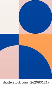 Wall Art Mid Século Chic Geometric Abstract Shape Illustrations. Pop Art Retrato decorativo Boho Fundo colorido