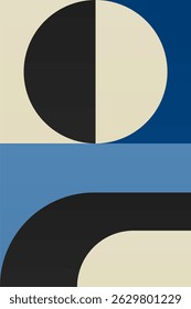 Wall Art Mid Século Chic Geometric Abstract Shape Illustrations. Pop Art Retrato decorativo Boho Fundo colorido