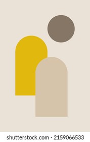 Arte mural. Fondo artístico abstracto minimalista. Diseño abstracto. Diversas formas. Gráficos vectoriales aislados de arte moderno. Estilo boho.