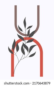 Wall art. Minimalistic abstract art background. Abstract design. Various forms. Modern art isolated vector graphics. Boho style.