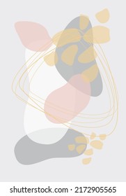 Arte mural. Fondo artístico abstracto minimalista. Diseño abstracto. Diversas formas. Gráficos vectoriales aislados de arte moderno. Estilo boho.