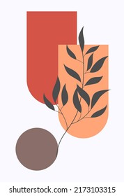 Wall art. Minimalistic abstract art background. Abstract design. Various forms. Modern art isolated vector graphics. Boho style.