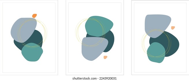 Wall art minimalistic abstract art background. Abstract design doodles various shapes. modern art isolated vector graphic. minimalistic geometric frames hand drawn, vector illustration,Interior,poster