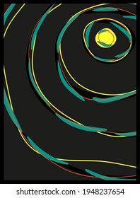 Wall art of moonlight vector. Abstract wall art. Moonlight vector illustration. 