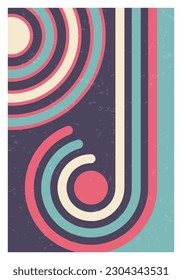 Wall Art. Poster. Canvas design. Contemporary geometrical shape style in retro color. Ready for printing and for home interior decoration