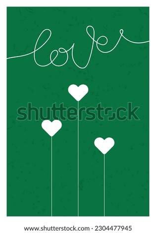 Wall Art. Poster. Canvas design. White heart symbol of love style. Ready for printing and for home interior decoration