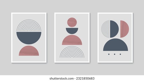 Diseño de afiches de arte mural. Decoración minimalista de la pared de impresión de boho. Resumen del arte de impresión interior contemporáneo. Vector de ilustración