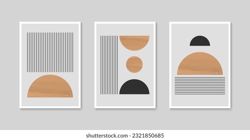 Diseño de afiches de arte mural. Decoración minimalista de la pared de impresión de boho. Resumen del arte de impresión interior contemporáneo. Vector de ilustración