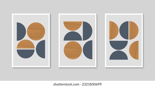 Wall art poster design. Minimalist boho print wall decoration. Abstract contemporary interior print art. Illustration vector