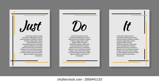 Wand-Poster-Rahmen mit Text "Just Do It" innen für Cafe-Dekoration, Wandkunst, Bürodekoration, etc.