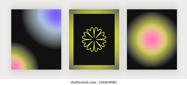 Wall art prints with retro round blur backgrounds 