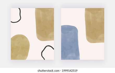 Wall art prints with watercolor shapes