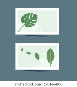 Vektorset für Wandkunst. Tropische Foliage Linie Kunstzeichnung mit abstrakter Minimaler und natürlicher Wandkunst. Vektorgrafik.