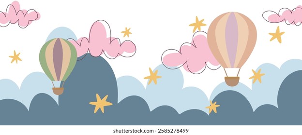Wall art, wallpaper, wall sticker, Nursery Vector illustration. Scandinavian style.  background design. 