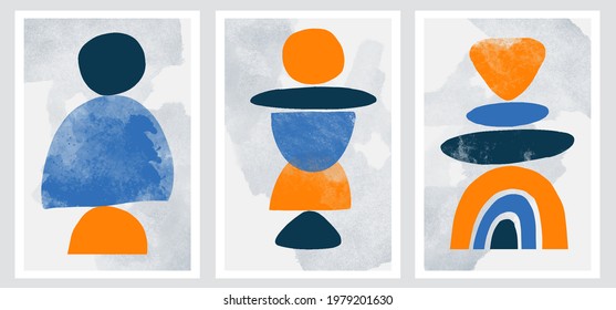 Wall art watercolor minimalistic abstract art background . Abstract design doodles various shapes. modern art isolated vector graphic. minimalistic geometric frames hand drawn, vector illustration