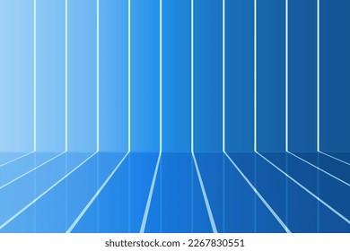 Wall background with blue gradient color with white stripes