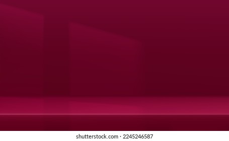 Wall background,Pink Magenta 3d Studio Display,Window drop shadow on empty wall Room,Interior mockup design backdrop Presentation for Beauty,Cosmetic Product,Mothers day,Valentine day,Color Trend 2023