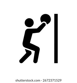 Wall Ball Exercise Icon Isolated On White Background