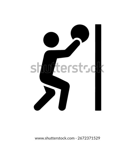 Wall Ball Exercise Icon Isolated On White Background