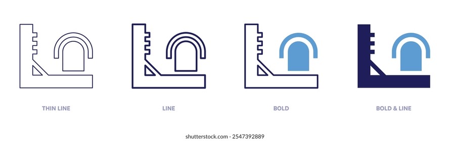 Wall bars icon in 4 different styles. Thin Line, Line, Bold, and Bold Line. Duotone style. Editable stroke.