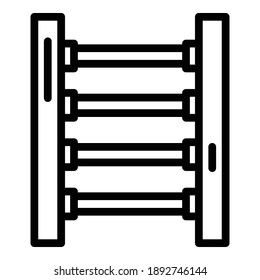 Wall bars icon. Outline wall bars vector icon for web design isolated on white background
