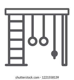 Wall bars line icon, sport and home, gym sign, vector graphics, a linear pattern on a white background, eps 10.