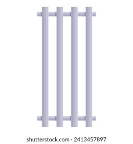 Wall bathroom radiator icon cartoon vector. Towel dryer. Holder rope