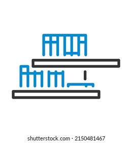 Wall Bookshelf Icon. Editable Bold Outline With Color Fill Design. Vector Illustration.