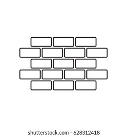 Wall brick icon in flat style isolated on white background. Wall symbol illustration in line style.