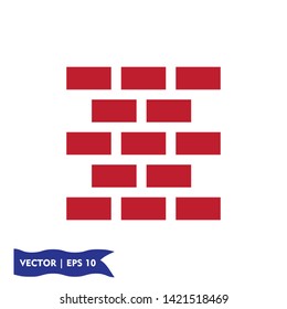 wall brick icon symbol sign, vector, logo template, eps 10