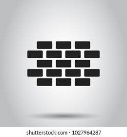 Wall brick stone icon. Vector illustration on isolated background. Business concept wall pictogram.