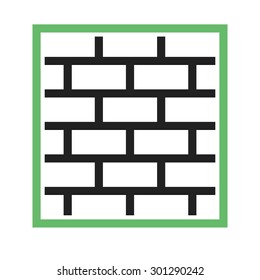 Wall, brick, tiles icon vector image. Can also be used for construction, interiors and building. Suitable for use on web apps, mobile apps and print media.