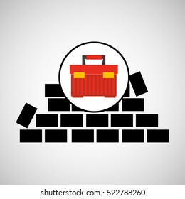 wall brick tool box design vector illustration eps 10