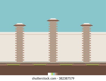 Wall of bricks. Illustration can be useful to outline the projects, as well as in the form of an adaptive image or background.