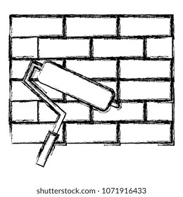 wall bricks with roller paint tool