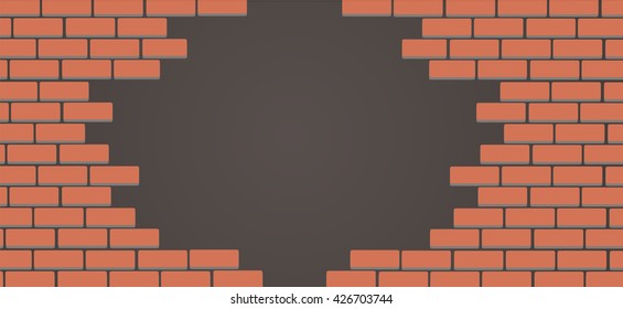 Wall of bricks and space background art vector