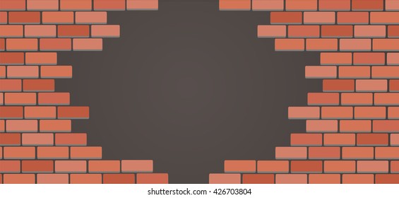 Wall of bricks and space background art vector