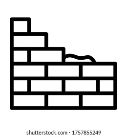 Wall bricks vector - worker tool icons