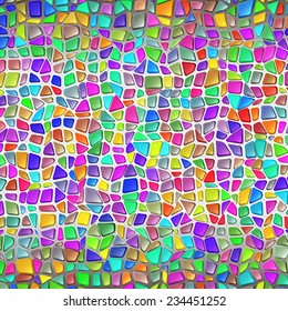 Wall from a brilliant stone; The Multicolored mosaic in Gaudi's style; Eps10