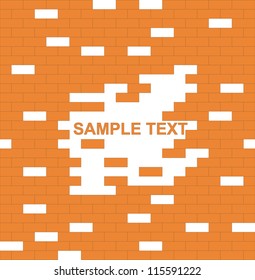 wall, brown, brick - with place for text vector illustration