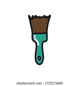 wall brush doodle icon, vector illustration