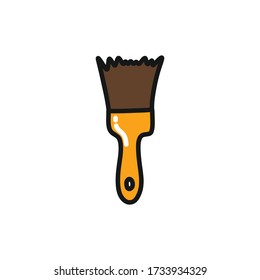 icono de doodle de pincel de pared, ilustración vectorial