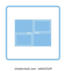 Wall cabinet icon. Blue frame design. Vector illustration.