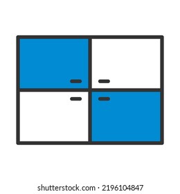 Wall Cabinet Icon. Editable Bold Outline With Color Fill Design. Vector Illustration.